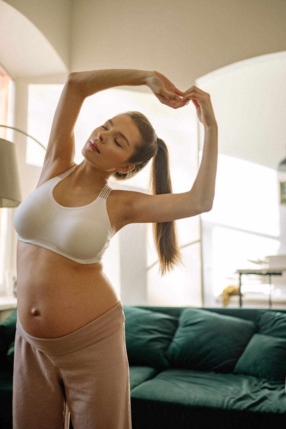 Pregnant Woman Doing Home Workout